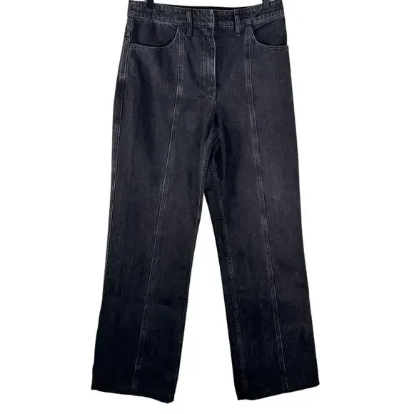 A.L.C. Hayden High Rise Seamed Wide Jeans Washed Black Cotton Womens Size 29 - Picture 2 of 10